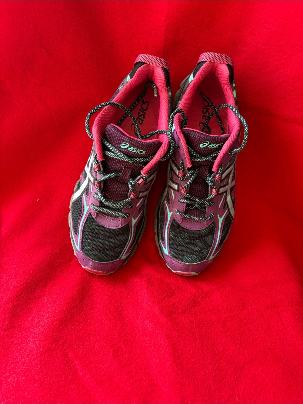 ASICS Women's Magenta and Black Athletic Shoes